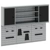 vidaXL Tool Cabinet Set with Shelf with Storage 6 pcs Black Steel