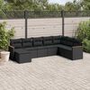 vidaXL 8 Piece Garden Sofa Set with Cushions Black Poly Rattan