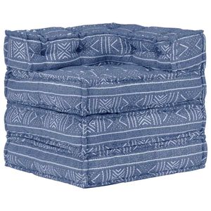 vidaXL Modular Pouffe Indigo Fabric