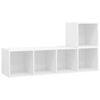 vidaXL 2 Piece TV Cabinet Set White Engineered Wood