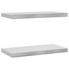 vidaXL Wall Shelves 2 pcs 50x23.5 cm Silver Stainless Steel