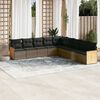 vidaXL 9 Piece Garden Sofa Set with Cushions Grey Poly Rattan