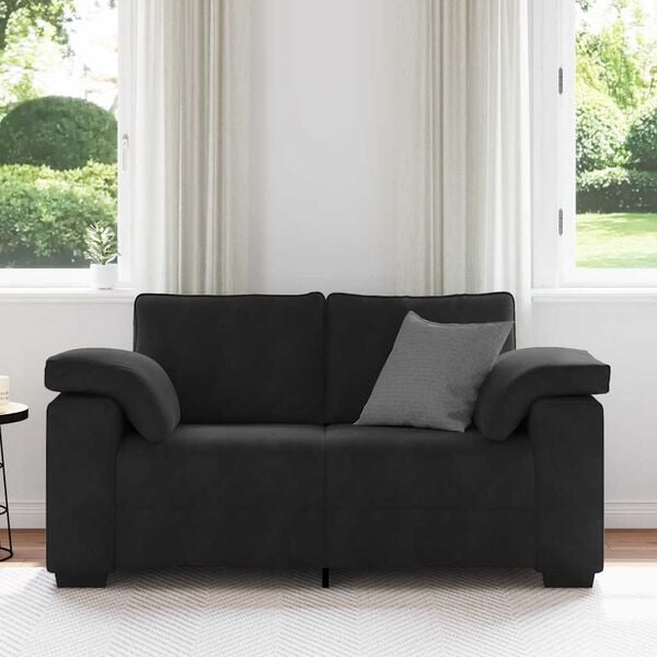 vidaXL Loveseat Sofa Black 160x77x82 cm Velvet