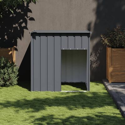 vidaXL Dog House with Roof Anthracite 110x103x109 cm Galvanised Steel