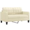 vidaXL 2 Piece Sofa Set with Cushions Cream Faux Leather