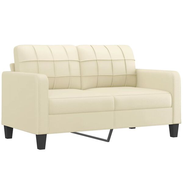 vidaXL 2 Piece Sofa Set with Cushions Cream Faux Leather