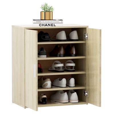 vidaXL Shoe Cabinet Sonoma Oak 60x35x70 cm Engineered Wood