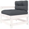 vidaXL Garden Chair with Cushions White Solid Wood Pine