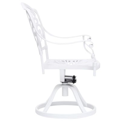 vidaXL Swivel Garden Chairs 2 pcs Cast Aluminium White