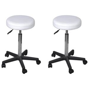 vidaXL Office Stools 2 pcs White 35,5x84 cm Faux Leather