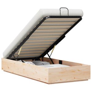 vidaXL Ottoman Bed Frame with Storage Natural 90 x 190 cm