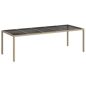 vidaXL Garden Table Beige Poly Rattan
