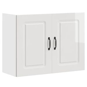 vidaXL Kitchen Wall Cabinet "Kalmar" High Gloss White Engineered Wood