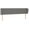 vidaXL Headboard with Ears Dark Grey 203x23x78/88 cm Fabric