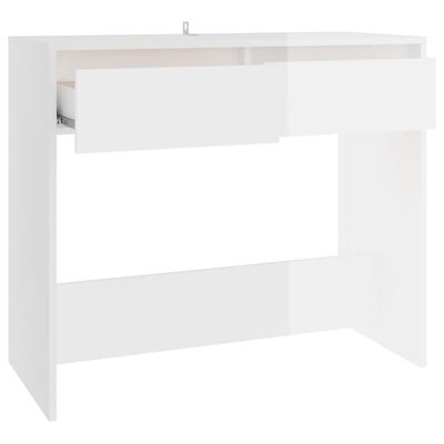 vidaXL Console Table High Gloss White 89x41x76.5 cm Steel