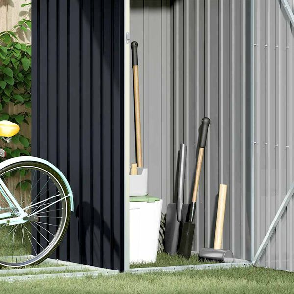 vidaXL Garden Firewood Shed Anthracite 245x98x159 cm Galvanised Steel