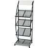 vidaXL Magazine Rack 47x40x134 cm Black and White A4