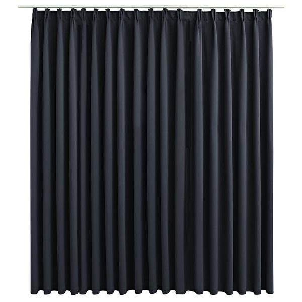 vidaXL Blackout Curtain with Hooks Black 290x245 cm
