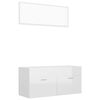 vidaXL 2 Piece Bathroom Furniture Set High Gloss White Engineered Wood