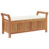 vidaXL Garden Storage Bench with Cushion 126 cm Solid Wood Acacia