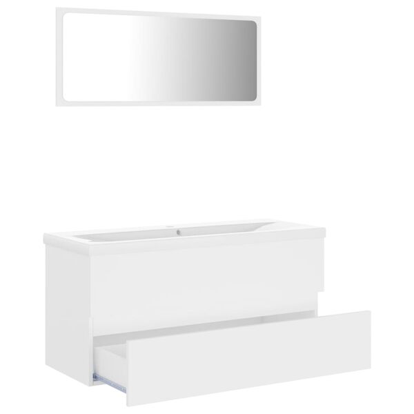 vidaXL Bathroom Furniture Set White Engineered Wood