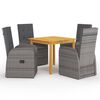 vidaXL 5 Piece Garden Dining Set Grey