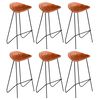 vidaXL Bar Stools 6 pcs Brown Real Leather