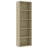 vidaXL 5-Tier Book Cabinet Sonoma Oak 60x30x189 cm Engineered Wood
