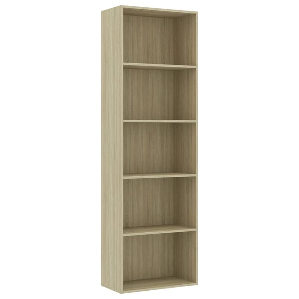 vidaXL 5-Tier Book Cabinet Sonoma Oak 60x30x189 cm Engineered Wood