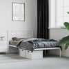 vidaXL Metal Bed Frame without Mattress with Headboard White 90x190cm