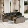 vidaXL 9 Piece Garden Sofa Set with Cushions Grey Poly Rattan