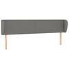 vidaXL Headboard with Ears Dark Grey 163x23x78/88 cm Fabric