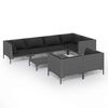 vidaXL 8 Piece Garden Lounge Set with Cushions Poly Rattan Dark Grey