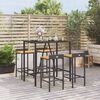 vidaXL 5 Piece Garden Bar Set Black Poly Rattan& Solid Wood Acacia