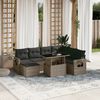 vidaXL 8 Piece Garden Sofa Set with Cushions Grey Poly Rattan