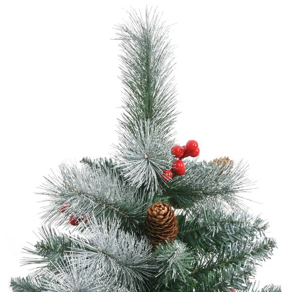 vidaXL Artificial Hinged Christmas Tree with Cones and Berries 180 cm
