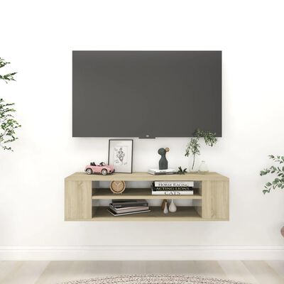 vidaXL Hanging TV Cabinet Sonoma Oak 100x30x26.5 cm Engineered Wood