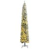 vidaXL Slim Christmas Tree 300 LEDs & Flocked Snow 270 cm