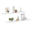 vidaXL Wall Shelves 2 pcs High Gloss White 80x9x3 cm