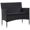 vidaXL 5 Piece Garden Lounge Set With Cushions Poly Rattan Black