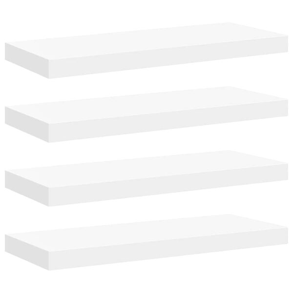 vidaXL Floating Wall Shelves 4 pcs White 60x23.5x3.8 cm MDF