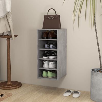 vidaXL Shoe Cabinet Concrete Grey 31.5x35x70 cm Engineered Wood