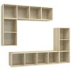 vidaXL 4 Piece TV Cabinet Set Sonoma Oak Engineered Wood
