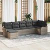 vidaXL Garden Sofa Set Grey Poly Rattan