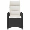 vidaXL Reclining Garden Chair with Side Table Black Poly Rattan