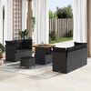 vidaXL Garden Sofa Set Height-Adjustable 8 pcs Black Poly Rattan
