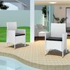 vidaXL Garden Chairs 2 pcs with Cushions Poly Rattan White