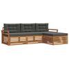 vidaXL Outdoor Sofa Set 4 pcs Natural and Anthracite