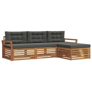 vidaXL Outdoor Sofa Set 4 pcs Natural and Anthracite