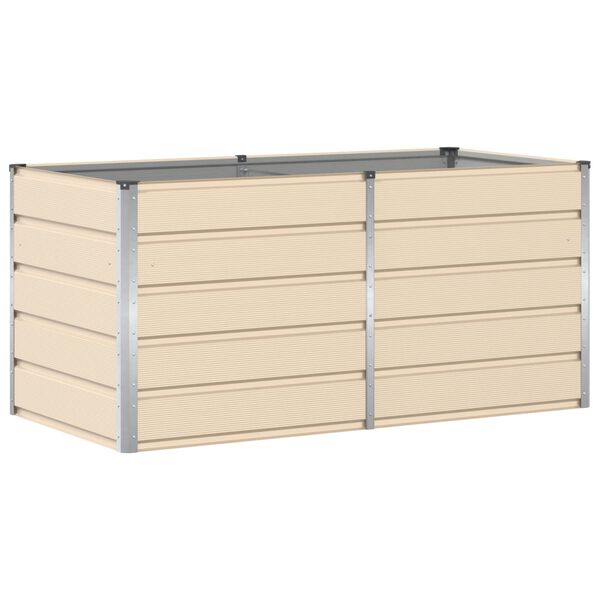 vidaXL Planter Ivory 160 x 80 x 75 cm Steel